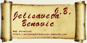Jelisaveta Benović vizit kartica